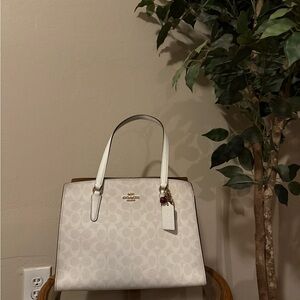 Coach Cream Signature Tote Bag